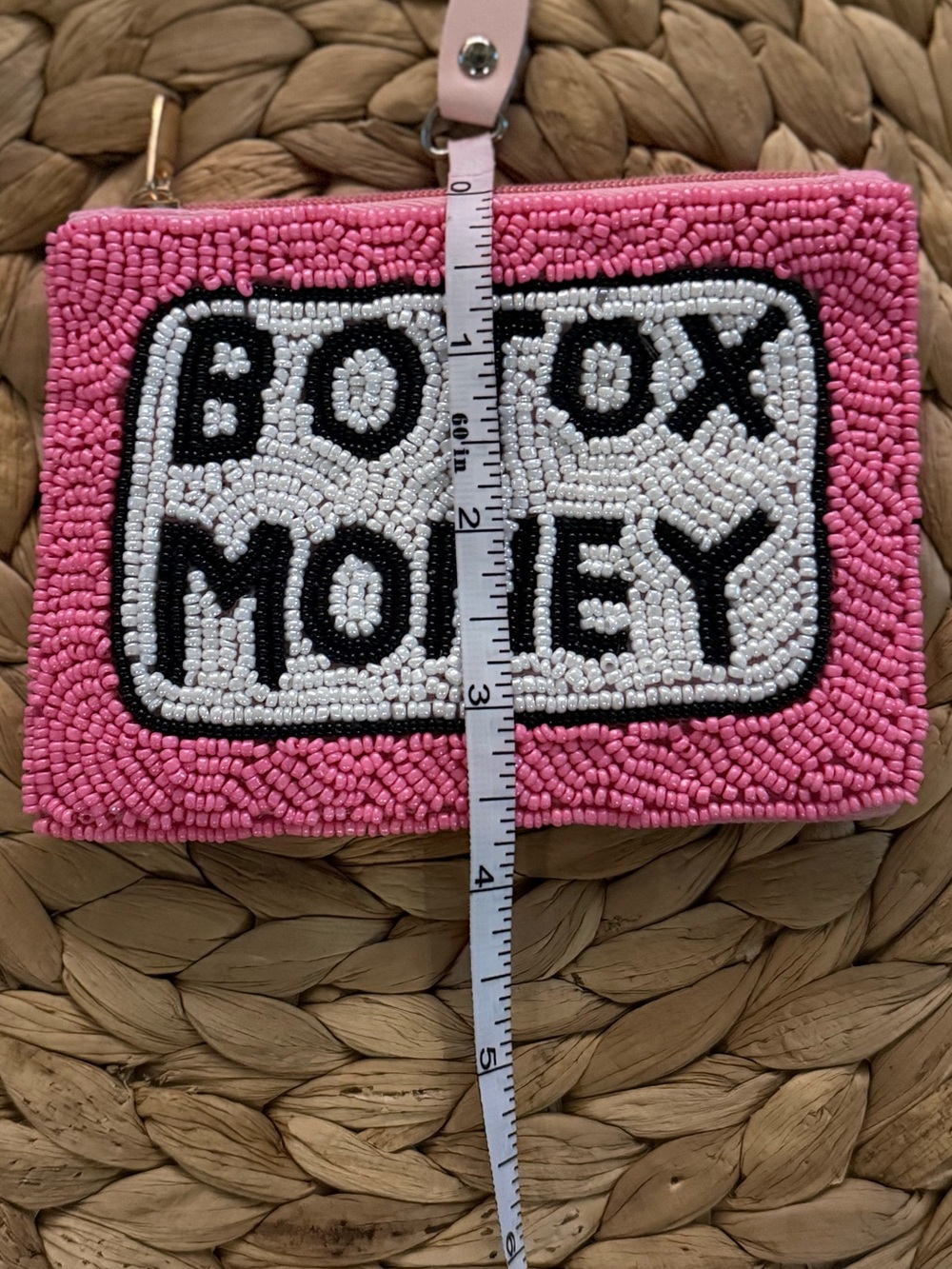 Beaded 'Botox Money' Pink Card Wallet - Picture 7 of 7
